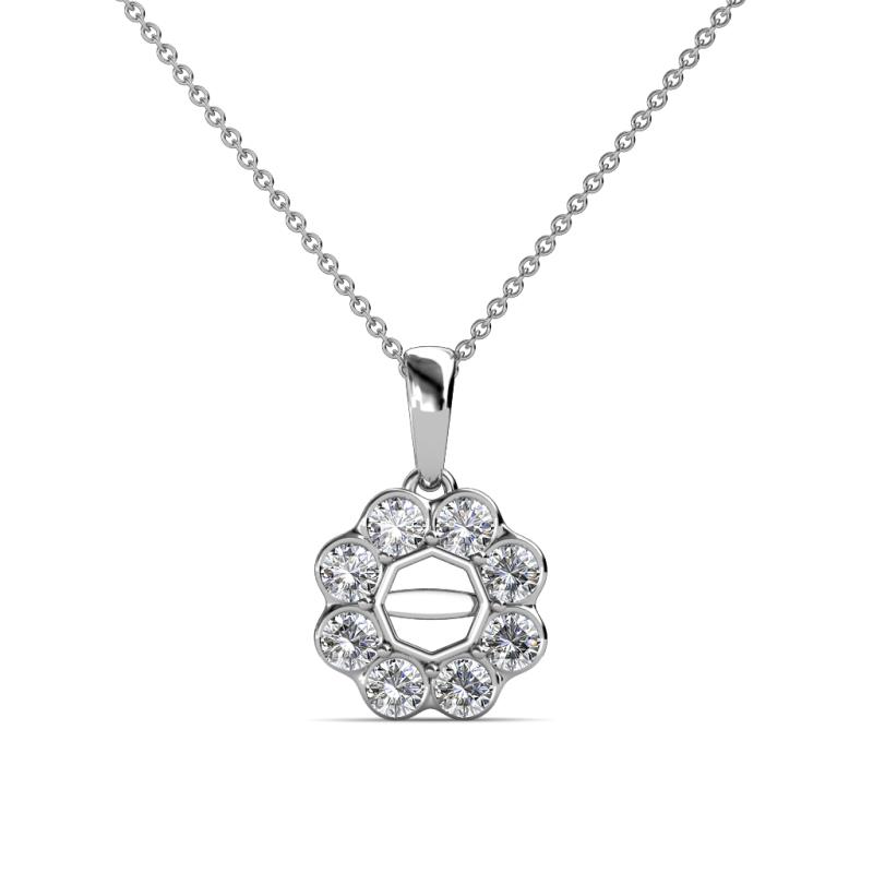 Urania Semi Mount Floral Halo Pendant 