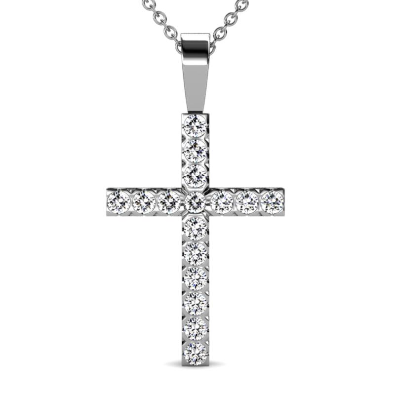 Aja Lab Grown Diamond Cross Pendant 