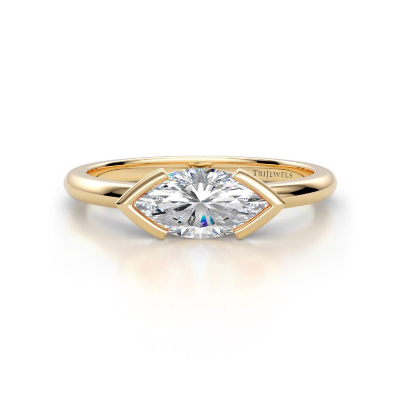 Shireen 1.07 ct IGI Certified Marquise Shape Lab Grown Diamond (10 x 5 mm) Women V Prong Solitaire Engagement Ring 