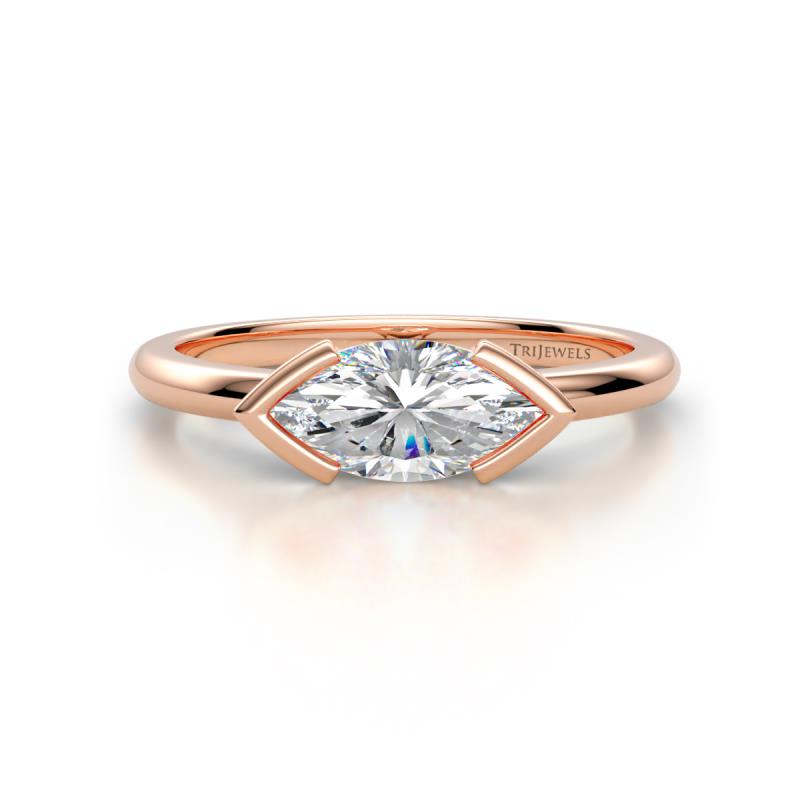 Shireen 1.07 ct IGI Certified Marquise Shape Lab Grown Diamond (10 x 5 mm) Women V Prong Solitaire Engagement Ring 