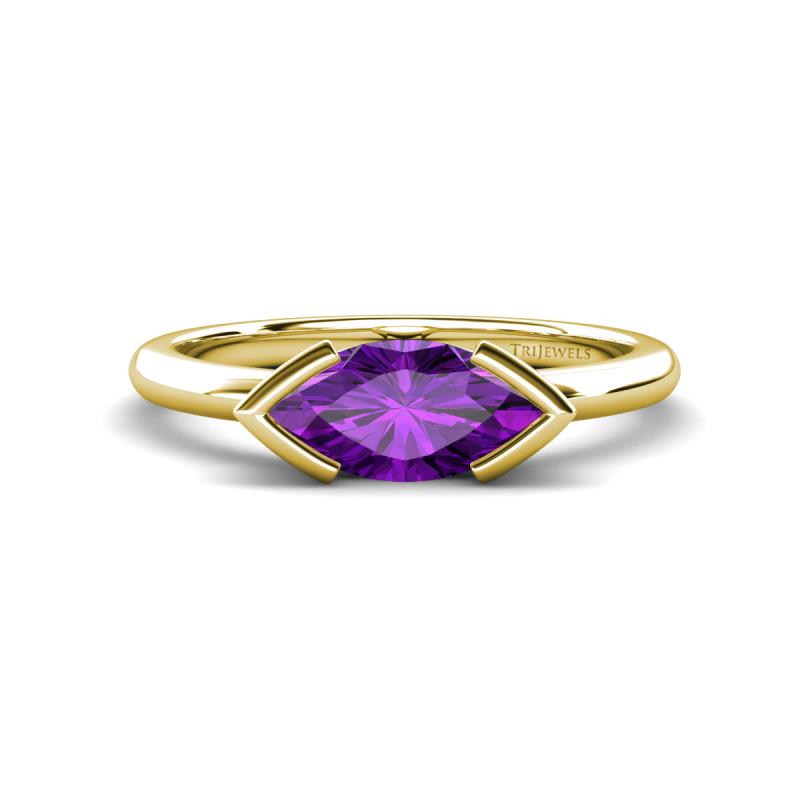 Shireen 0.89 ct Marquise Shape Amethyst (10 x 5 mm) Women V Prong Solitaire Engagement Ring 