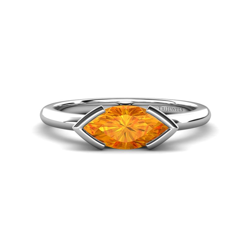 Shireen 0.91 ct Marquise Shape Citrine (10 x 5 mm) Women V Prong Solitaire Engagement Ring 