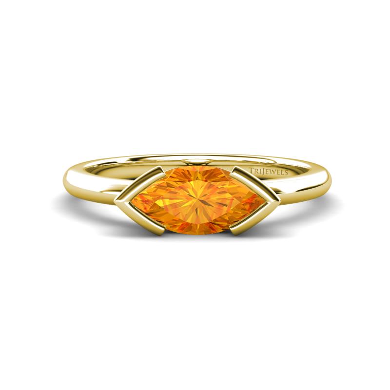Shireen 0.91 ct Marquise Shape Citrine (10 x 5 mm) Women V Prong Solitaire Engagement Ring 
