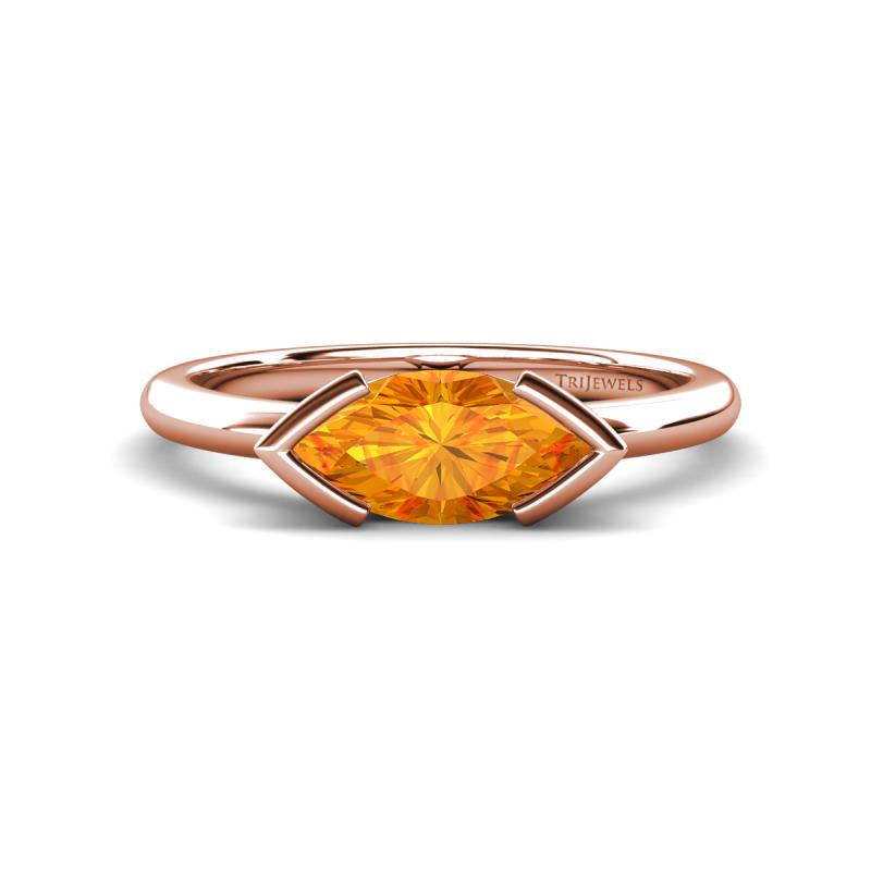 Shireen 0.91 ct Marquise Shape Citrine (10 x 5 mm) Women V Prong Solitaire Engagement Ring 