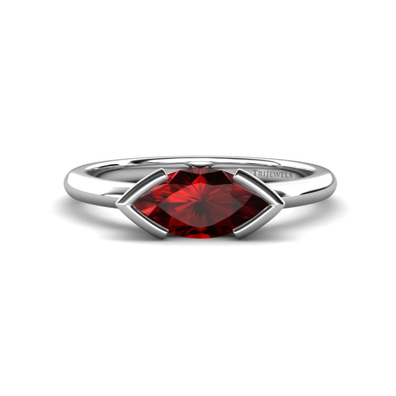 Shireen 1.31 ct Marquise Shape Red Garnet (10 x 5 mm) Women V Prong Solitaire Engagement Ring 