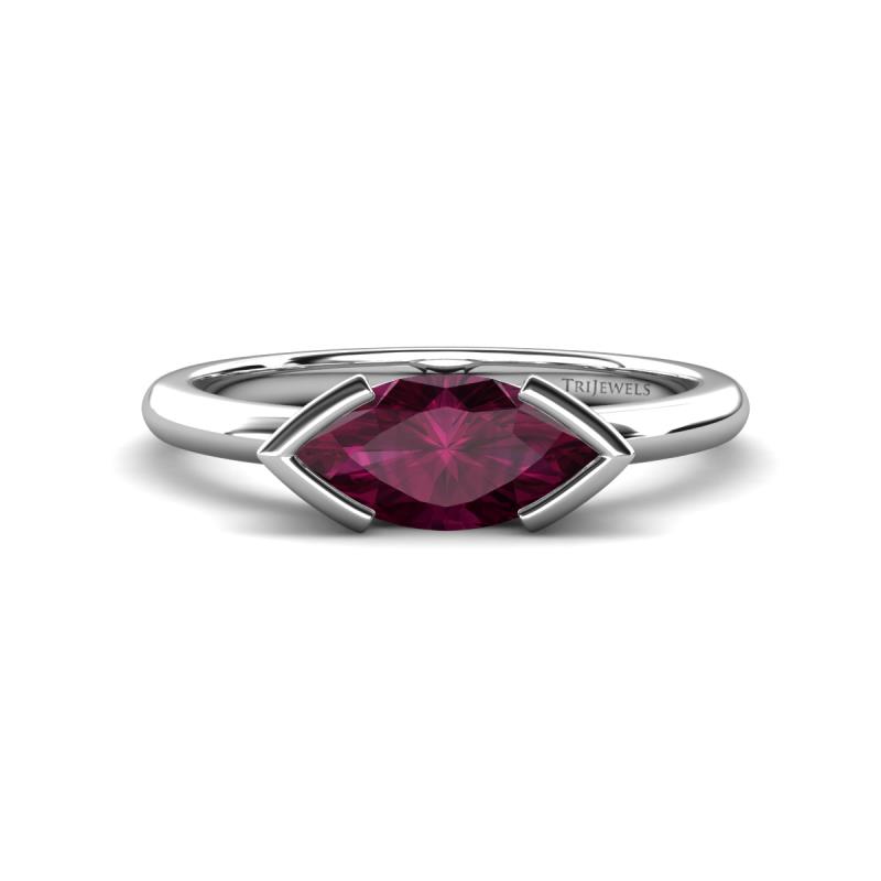 Shireen 1.24 ct Marquise Shape Rhodolite Garnet (10 x 5 mm) Women V Prong Solitaire Engagement Ring 
