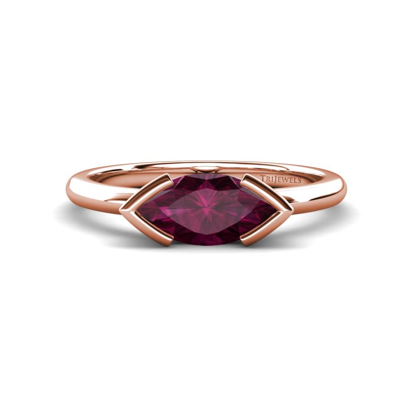 Shireen 1.24 ct Marquise Shape Rhodolite Garnet (10 x 5 mm) Women V Prong Solitaire Engagement Ring 