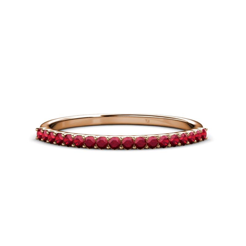 Iskra 0.28 ctw Ruby Round (1.50 mm) 18 Stone Wedding Band 