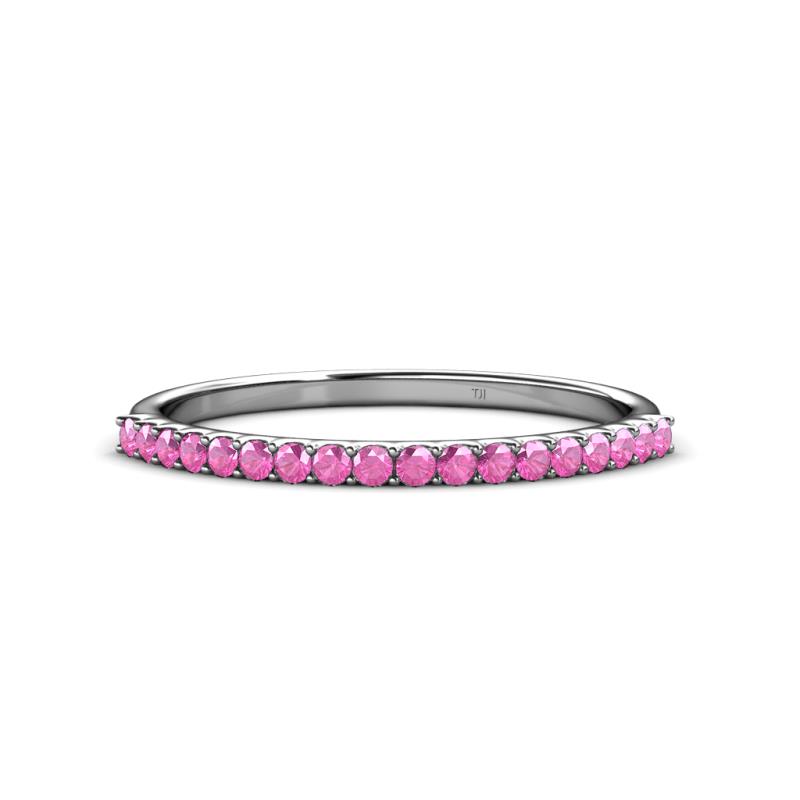 Iskra 0.28 ctw Pink Sapphire Round (1.50 mm) 18 Stone Wedding Band 