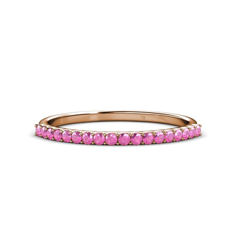 Iskra 0.28 ctw Pink Sapphire Round (1.50 mm) 18 Stone Wedding Band 