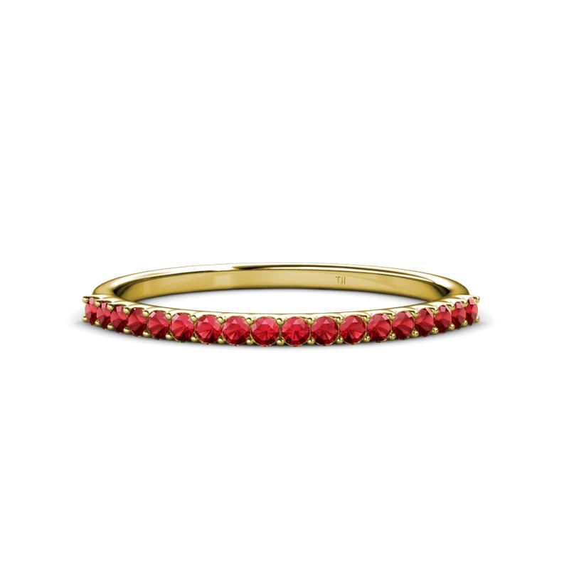 Iskra 0.28 ctw Red Garnet Round (1.50 mm) 18 Stone Wedding Band 