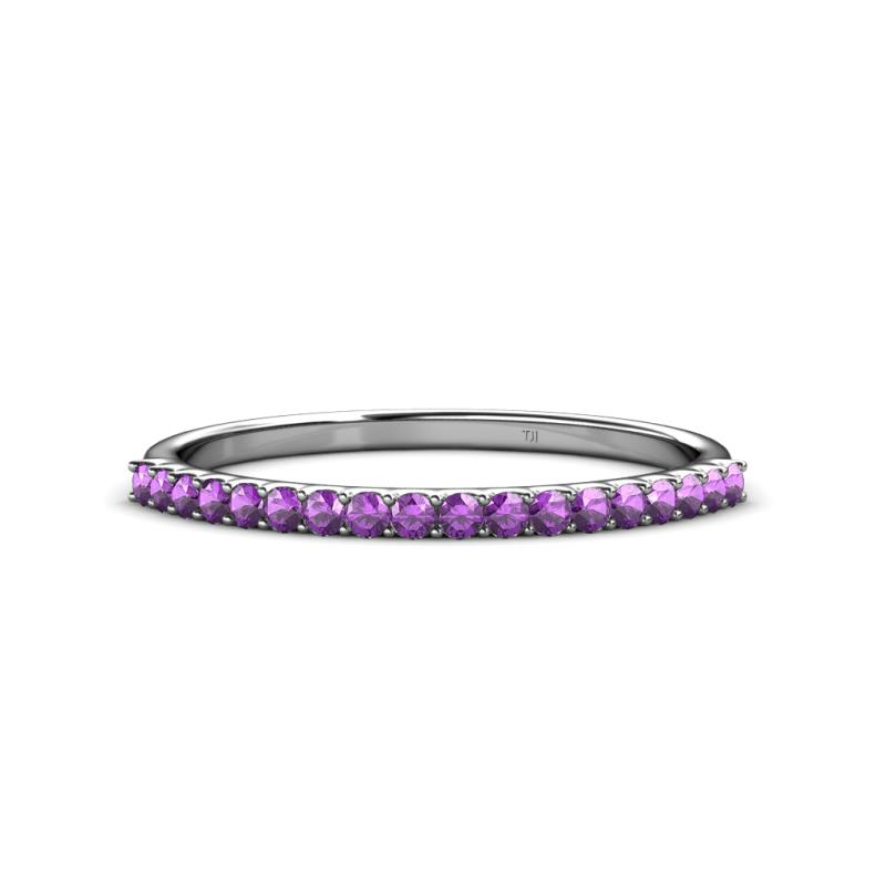 Iskra 0.23 ctw Amethyst Round (1.50 mm) 18 Stone Wedding Band 