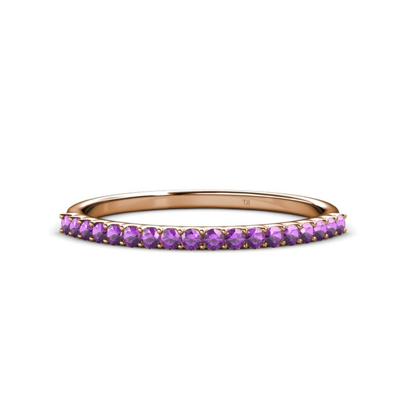 Iskra 0.23 ctw Amethyst Round (1.50 mm) 18 Stone Wedding Band 