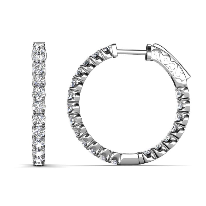 Melissa 2.00 ctw (2.30 mm) Inside Outside Round Lab Grown Diamond Eternity Hoop Earrings 