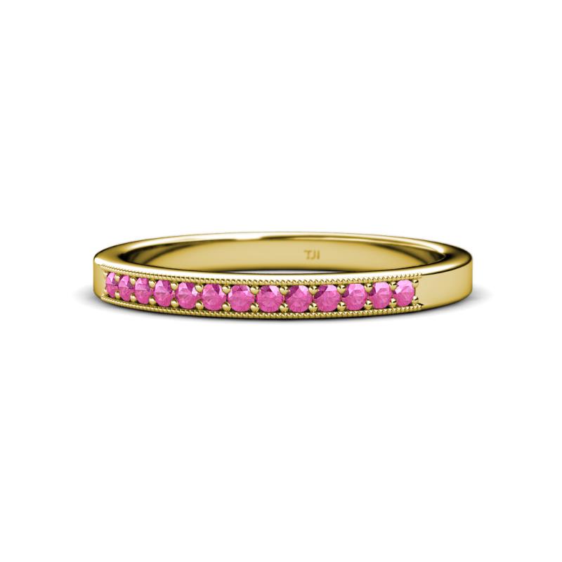 Janice 1.70 mm Pink Sapphire 13 Stone Wedding Band 