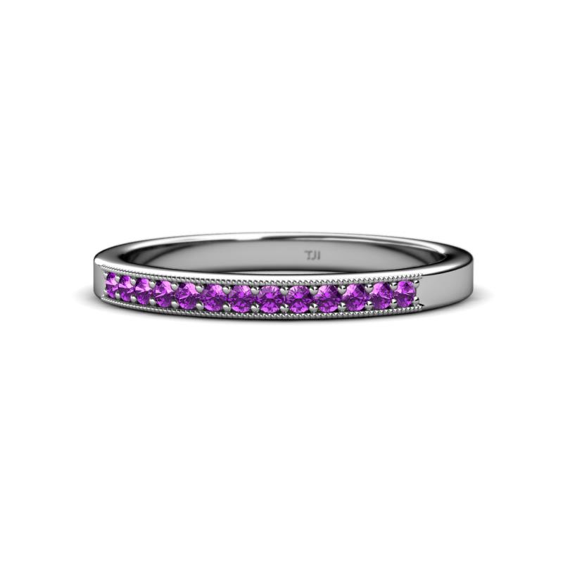Janice 1.70 mm Amethyst 13 Stone Wedding Band 