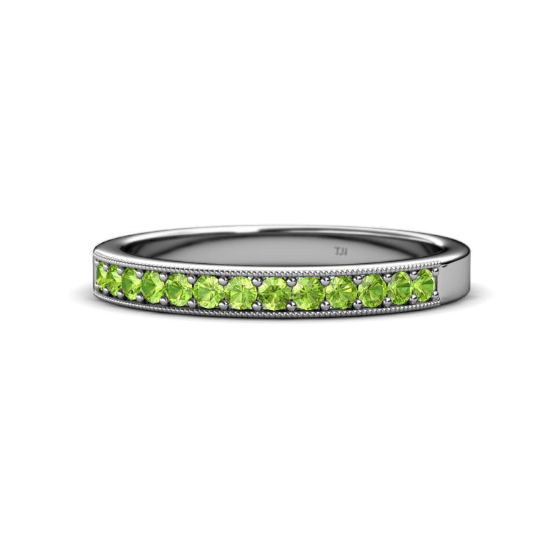 Janice 2.00 mm Round Peridot 13 Stone Wedding Band 