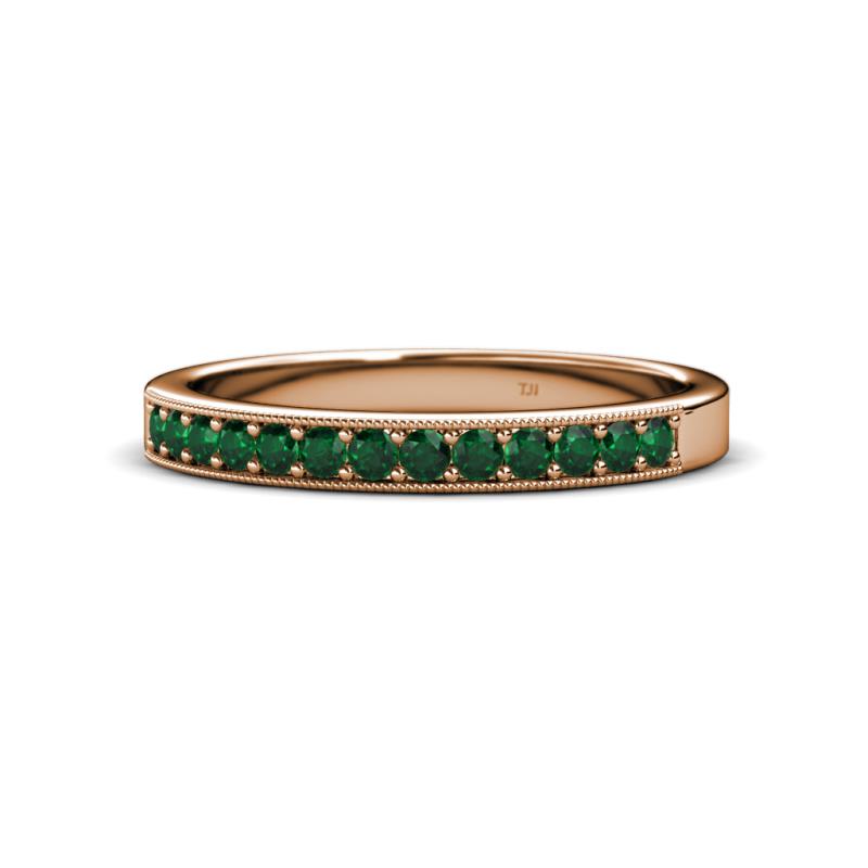 Janice 2.00 mm Round Emerald 13 Stone Wedding Band 