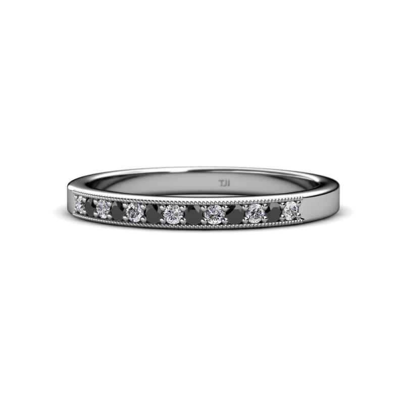 Janice Black and White Diamond Wedding Band 