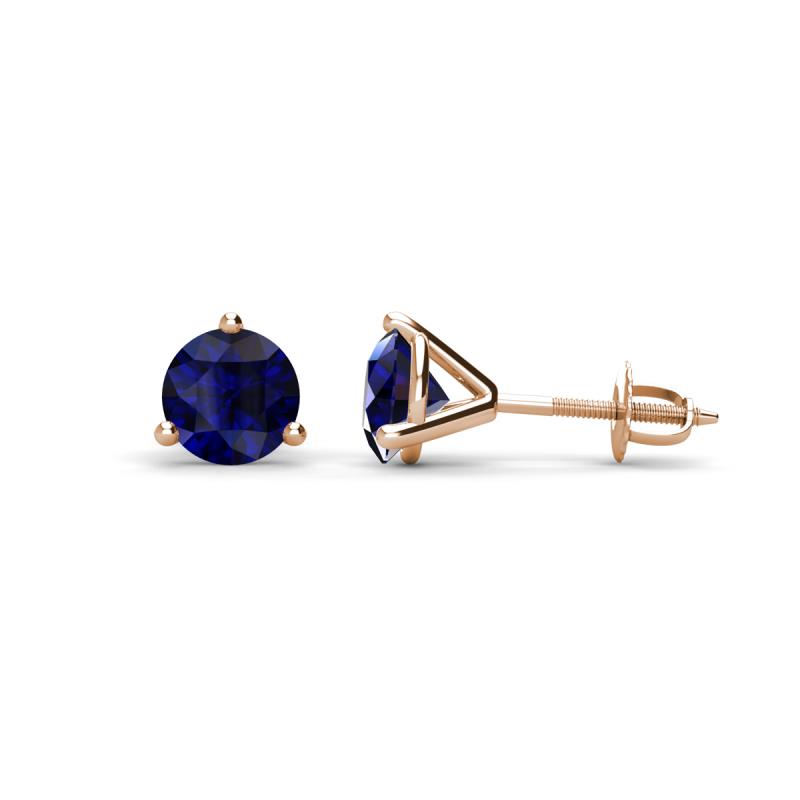 Pema Blue Sapphire (5mm) Solitaire Stud Earrings 