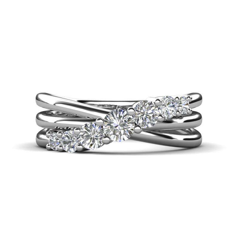 Miesha 0.53 ctw Lab Grown Diamond Crossover 7 Stone Wedding Band 