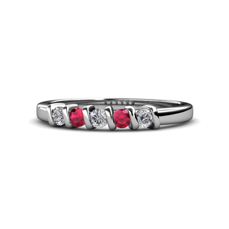 Talia Ruby and Diamond Wedding Band 