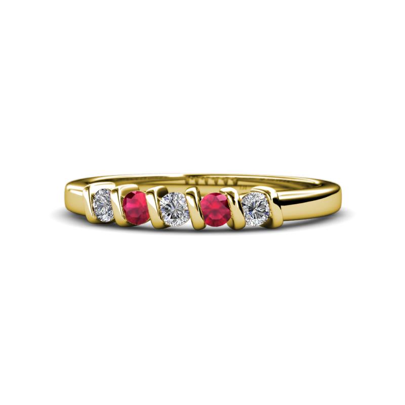 Talia Ruby and Diamond Wedding Band 