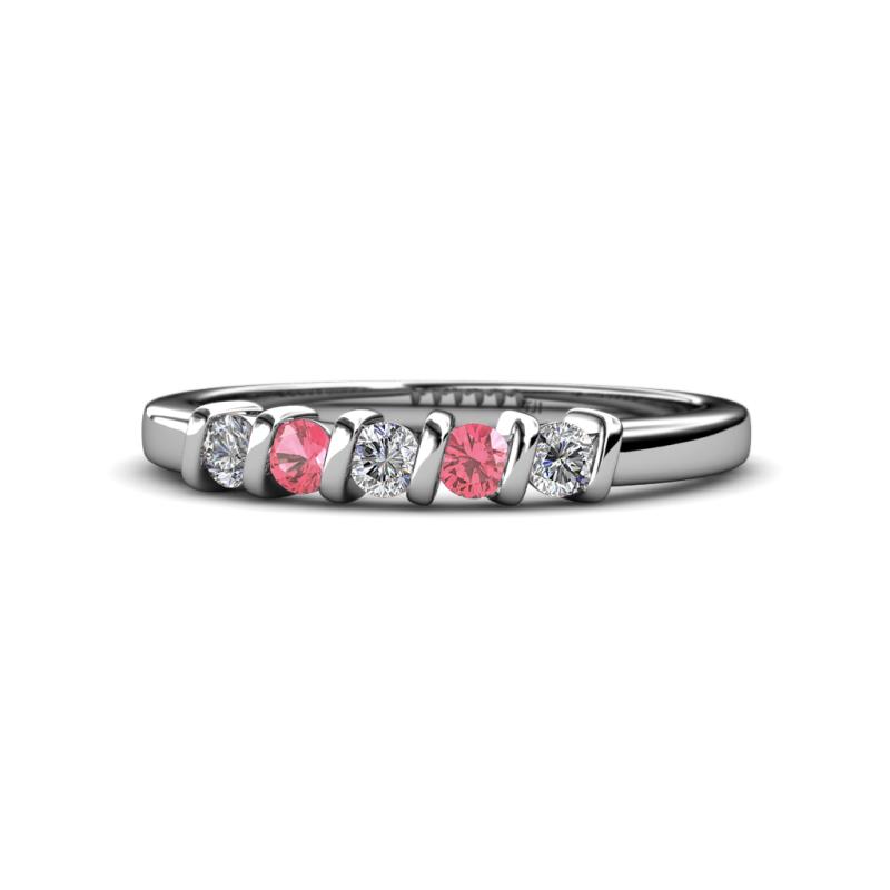 Talia Pink Tourmaline and Diamond Wedding Band 