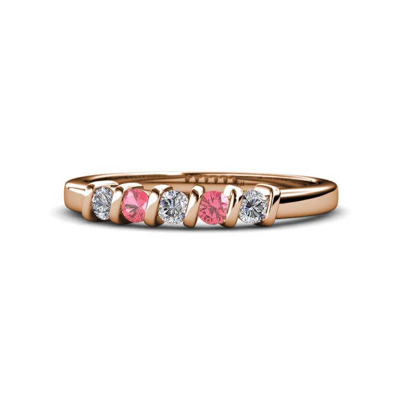 Talia Pink Tourmaline and Diamond Wedding Band 
