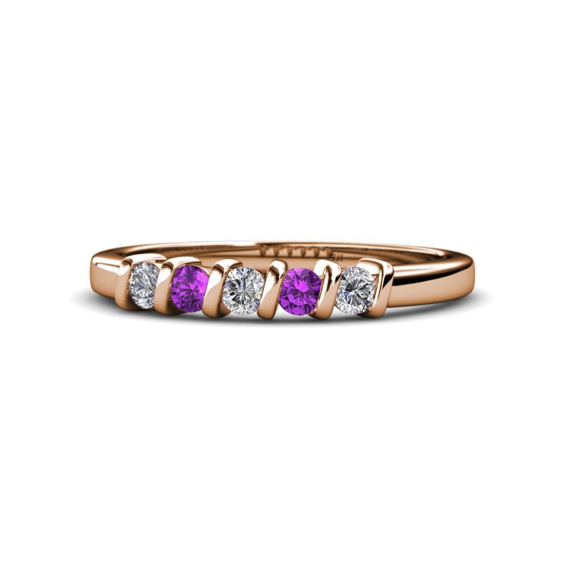 Talia Amethyst and Diamond Wedding Band 