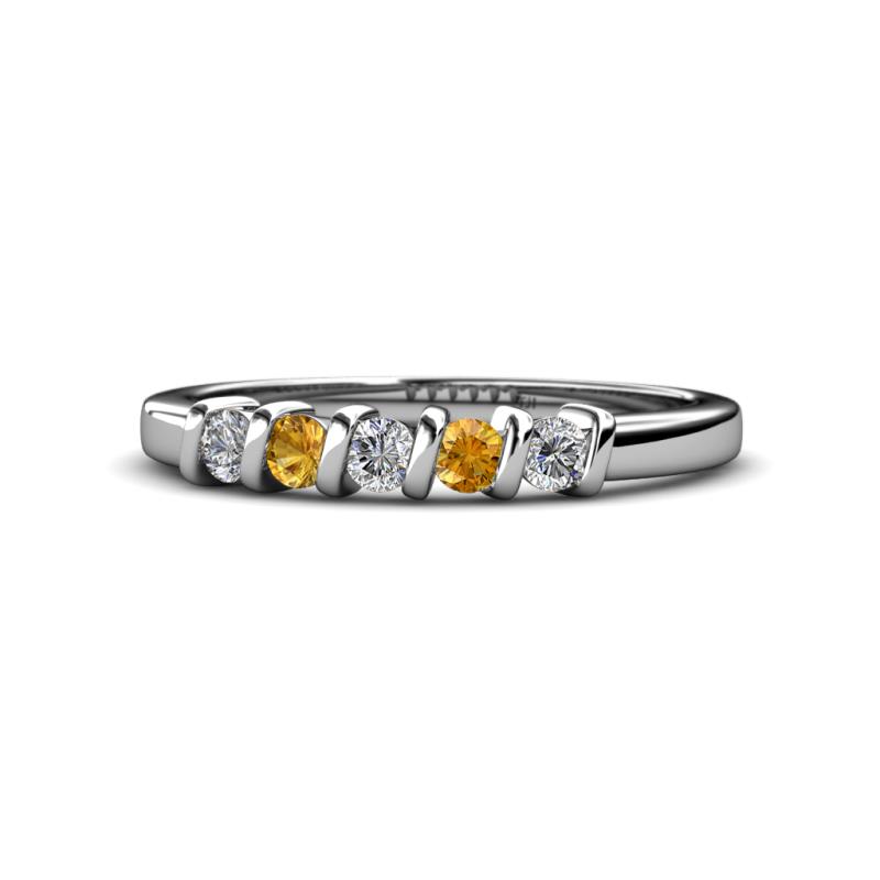 Talia Citrine and Diamond Wedding Band 