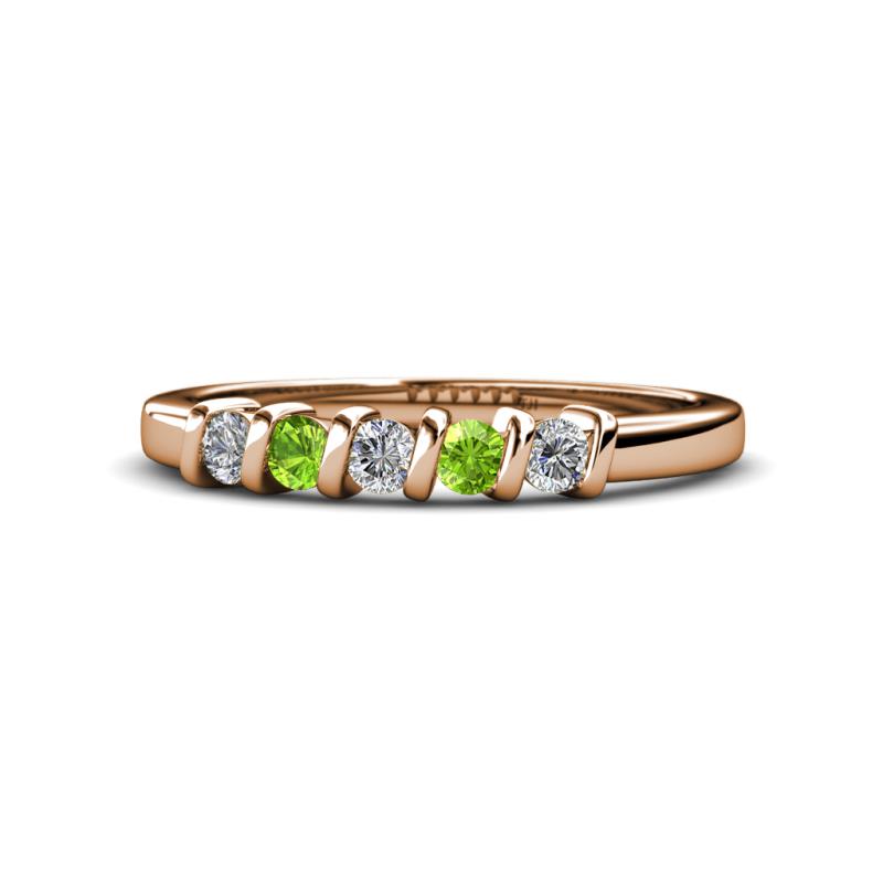 Talia Peridot and Diamond Wedding Band 