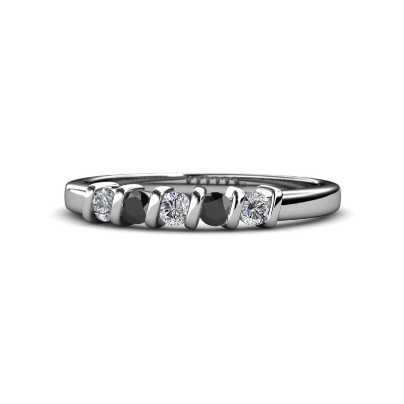 Talia Black and White Diamond Wedding Band 