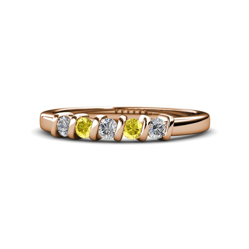 Talia Yellow Sapphire and Diamond Wedding Band 