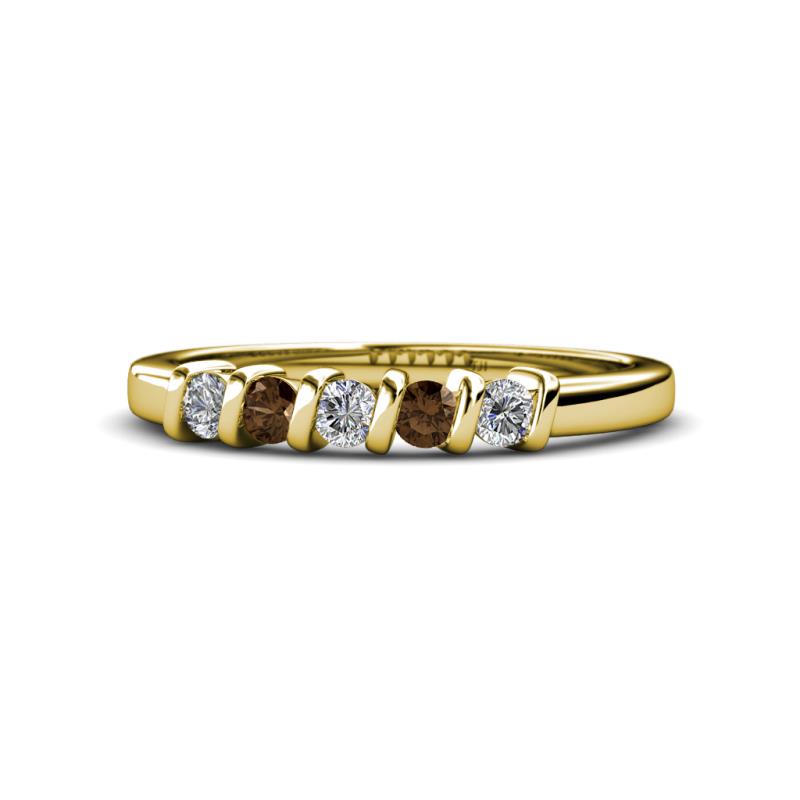 Talia Smoky Quartz and Diamond Wedding Band 