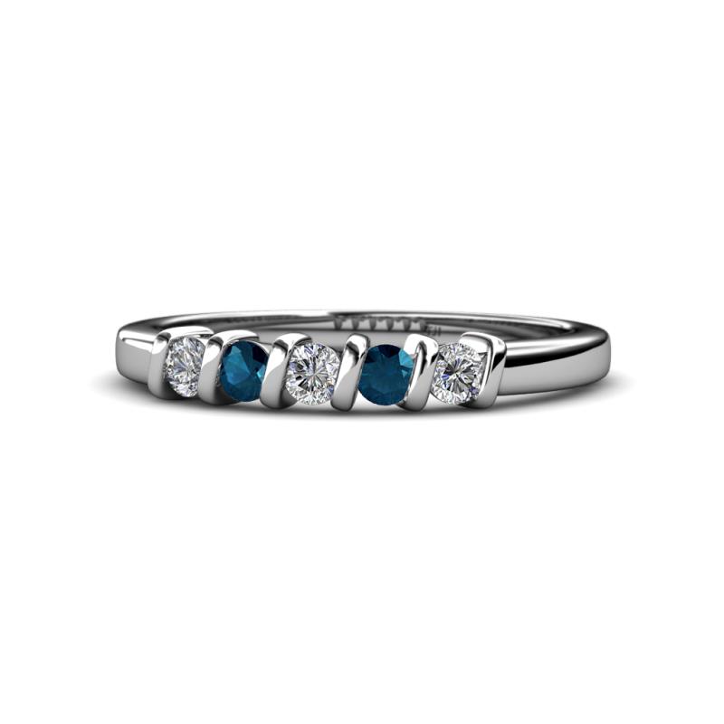 Talia Blue and White Diamond Wedding Band 