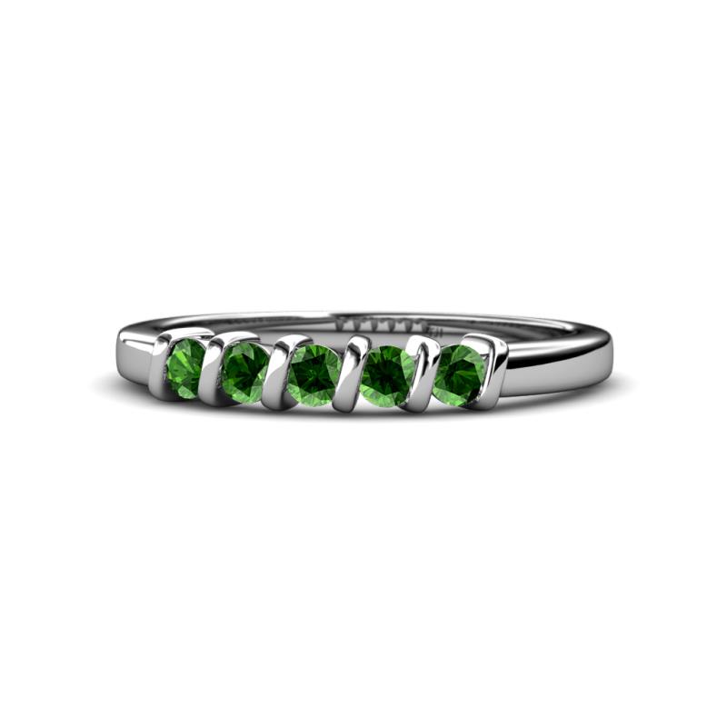 Talia Green Garnet Wedding Band 