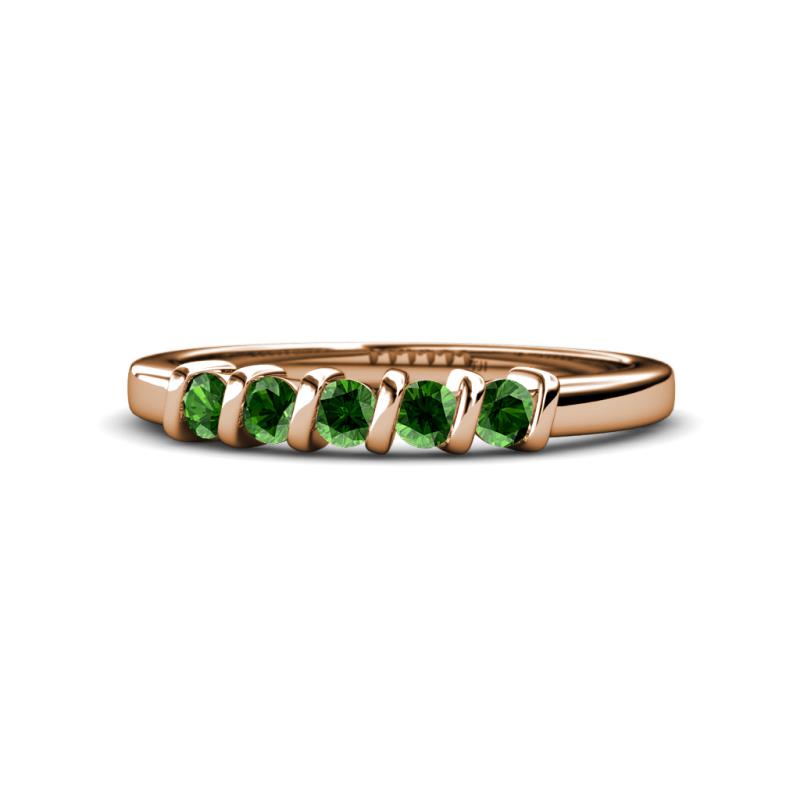 Talia Green Garnet Wedding Band 