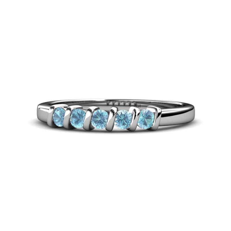 Talia Aquamarine Wedding Band 