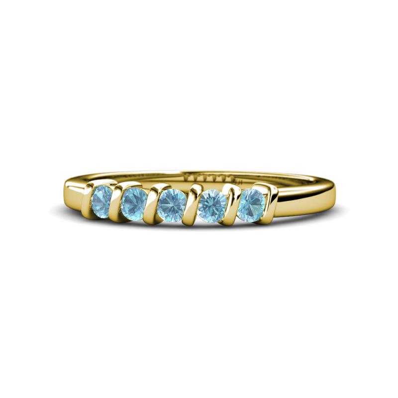 Talia Aquamarine Wedding Band 