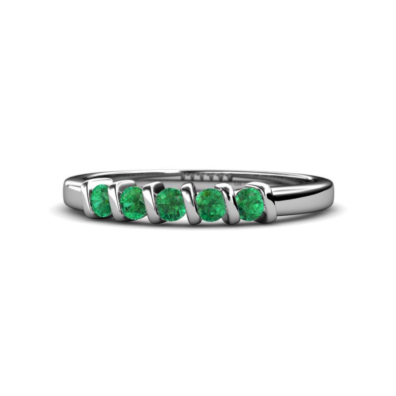 Talia Emerald Wedding Band 
