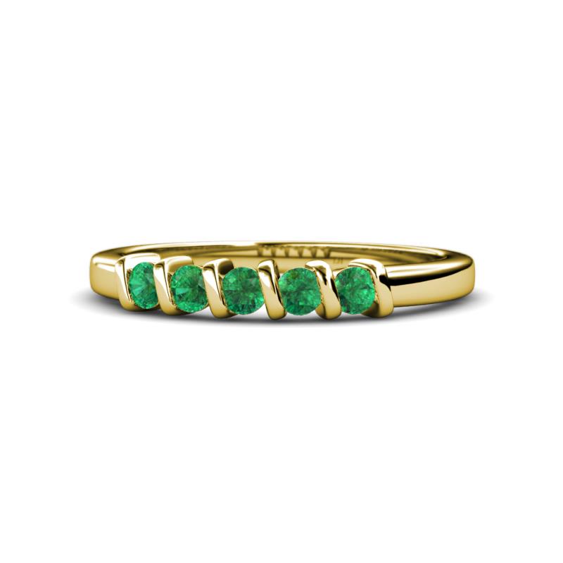 Talia Emerald Wedding Band 