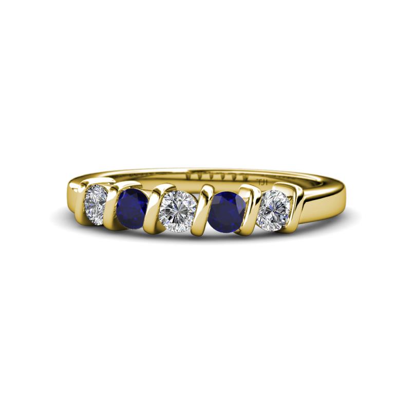 Talia Blue Sapphire and Diamond Wedding Band 