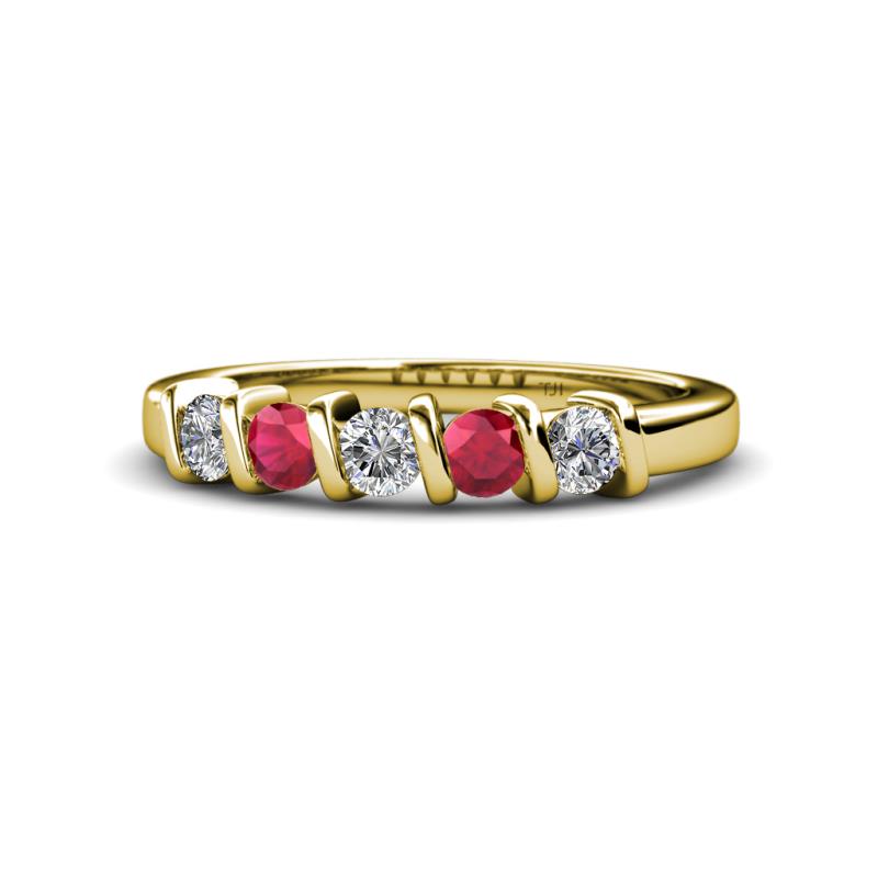 Talia Ruby and Diamond Wedding Band 