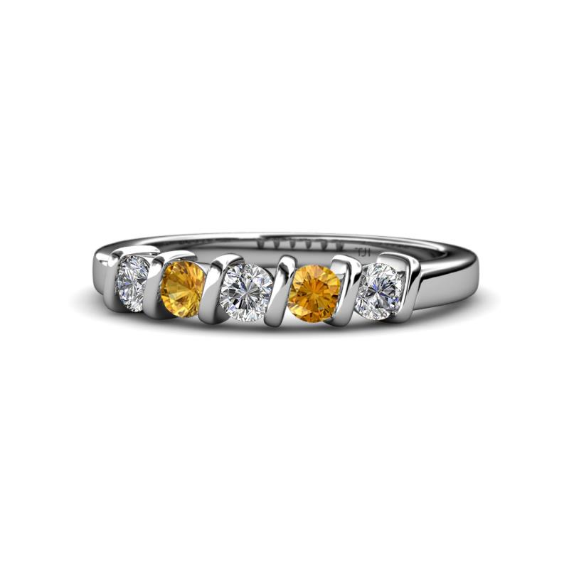 Talia Citrine and Diamond Wedding Band 