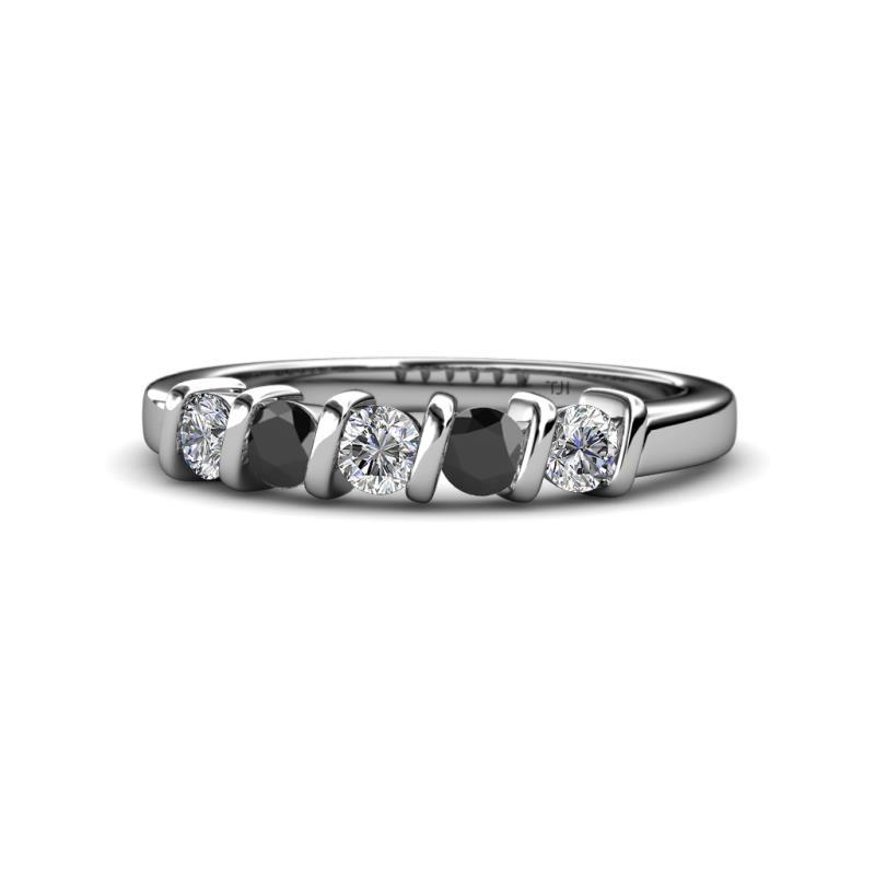 Talia Black and White Diamond Wedding Band 