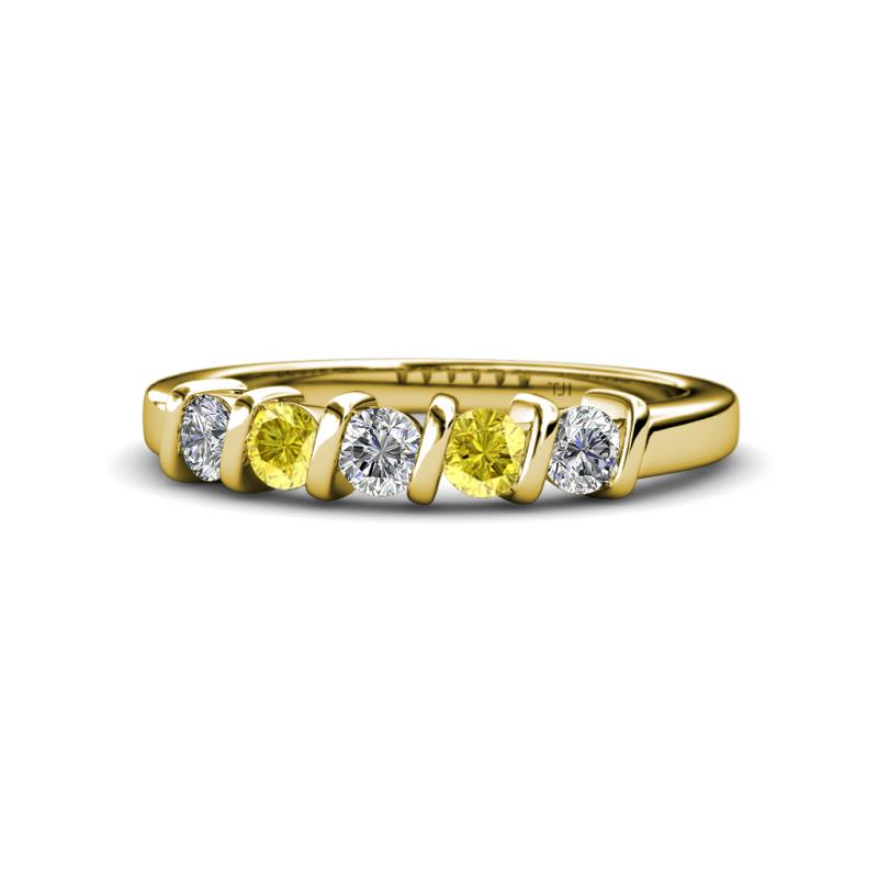 Talia Yellow Sapphire and Diamond Wedding Band 