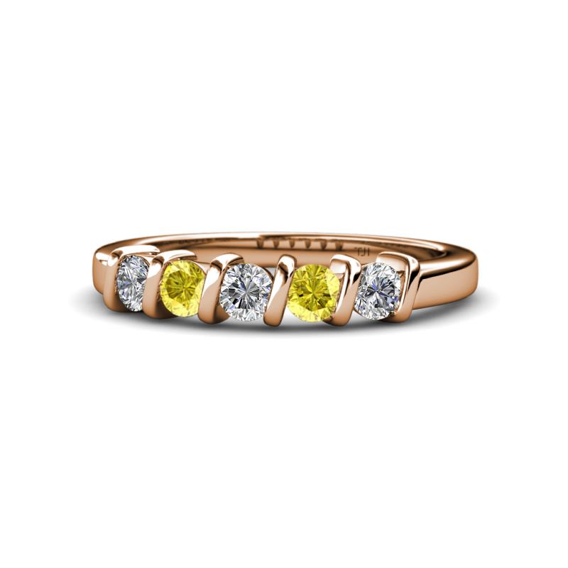 Talia Yellow Sapphire and Diamond Wedding Band 