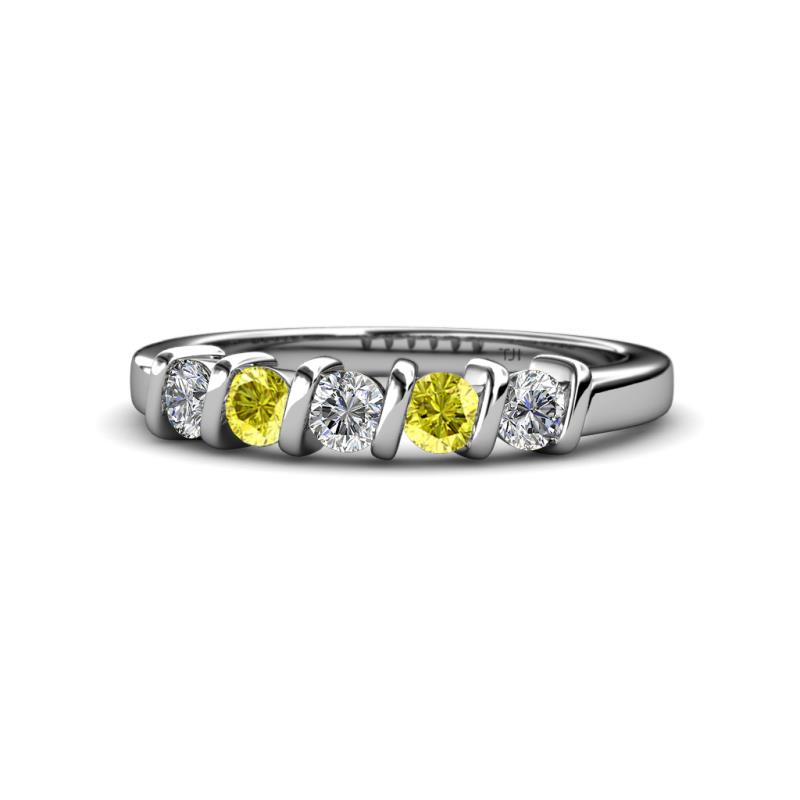 Talia Yellow and White Diamond Wedding Band 
