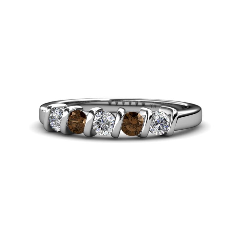 Talia Smoky Quartz and Diamond Wedding Band 